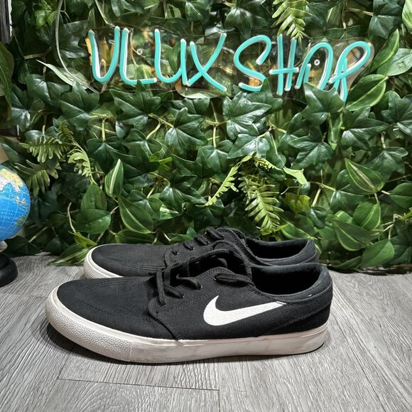 Nike Zoom Stefan Janoski Canvas SB Black White Skate Sneakers Size 13 - Picture 4 of 10